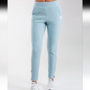 Straight Down Golf Womens Mavis  Waffle Knit Jogger Large Mineral Blue NWT